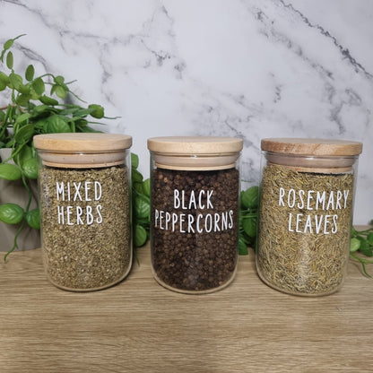 Custom Herbs + Spice Vinyl Labels (16 Fonts) - The Label Place