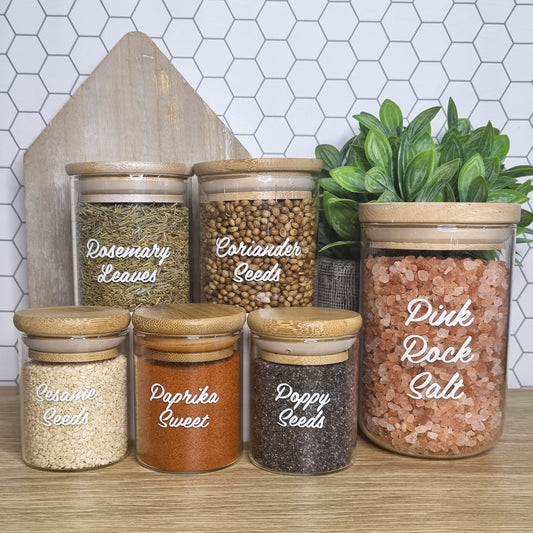 Custom Herbs + Spice Vinyl Labels (16 Fonts) - The Label Place
