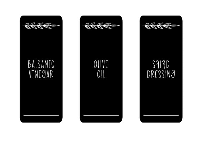 Custom Oil Bottle Labels - Style 4 Black - The Label Place