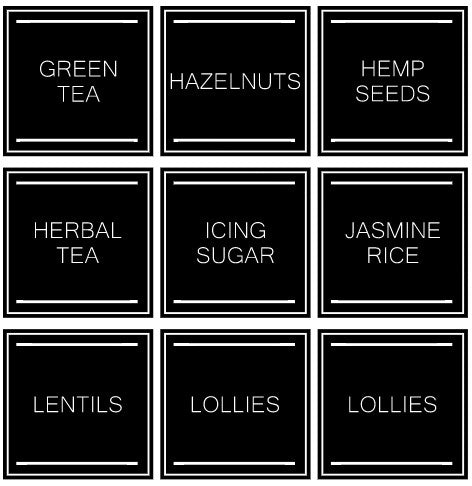 Custom Pantry/Herb Labels - Style 1 Black - The Label Place