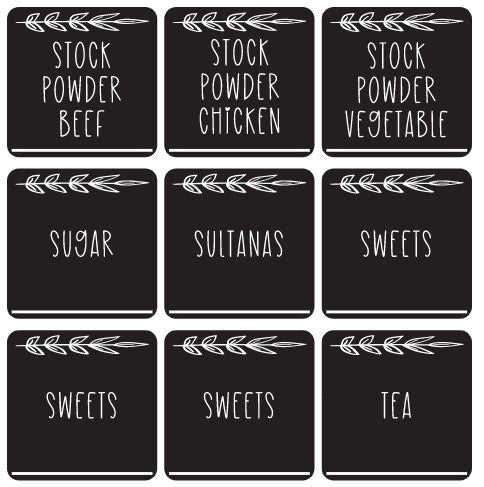 Custom Pantry/Herb Labels - Style 4 Black - The Label Place