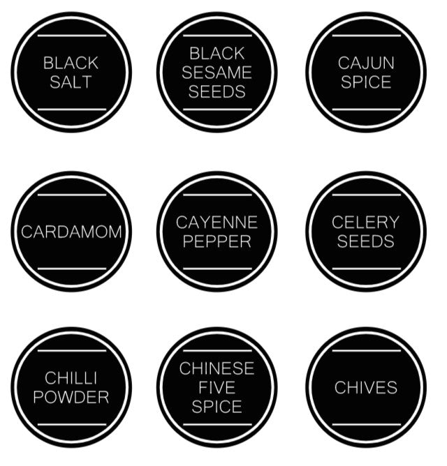 Custom Pantry/Herb Labels - Style 5 Black - The Label Place