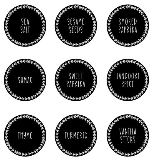 Custom Pantry/Herb Labels - Style 7 Black - The Label Place