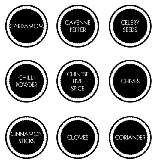 Custom Pantry/Herb Labels - Style 8 Black - The Label Place