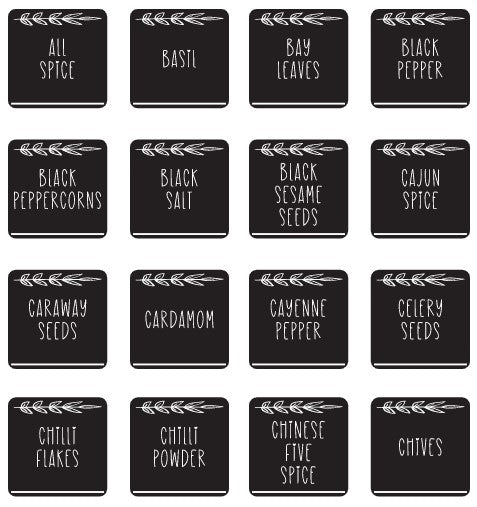 Herb + Spice Bundle (60 labels) - Style 4 Black - The Label Place