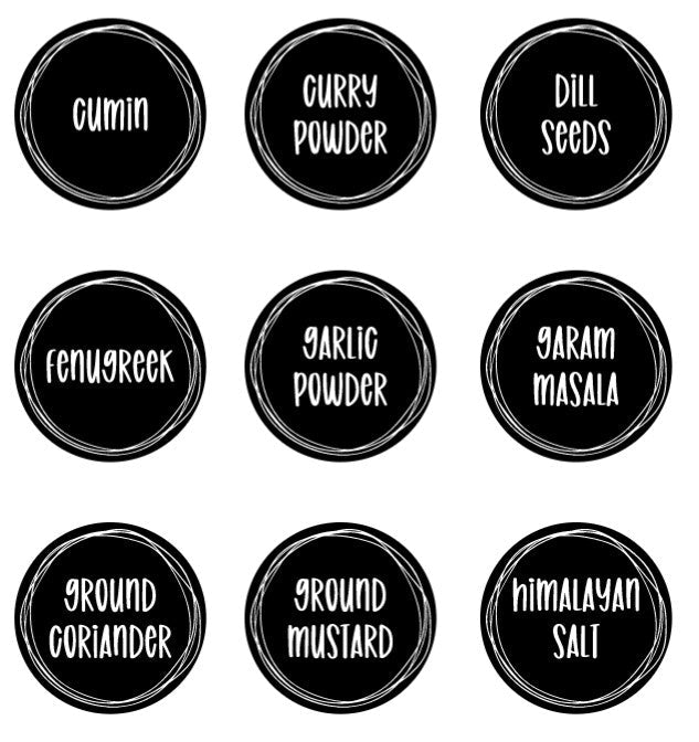 Herb + Spice Bundle (60 labels) - Style 6 Black - The Label Place