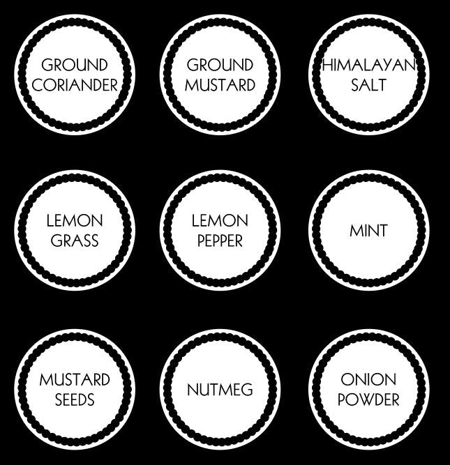Herb + Spice Bundle (60 labels) - Style 8 White - The Label Place