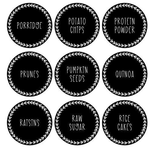 Ultimate Pantry Bundle (108 labels) - Style 7 Black - The Label Place