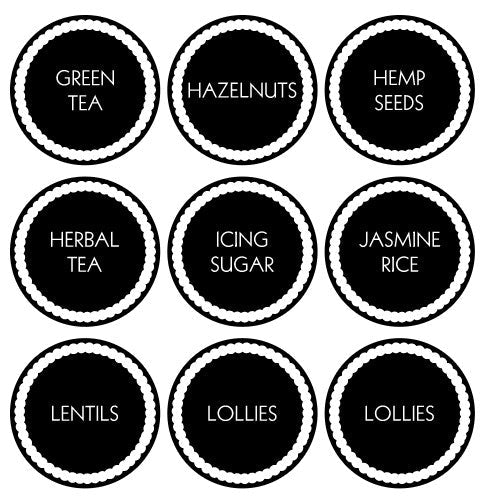 Ultimate Pantry Bundle (108 labels) - Style 8 Black - The Label Place
